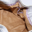 Jimmy Choo Hand Bag Leather Silver Gold Auth BA5980-17