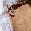 Jimmy Choo Hand Bag Leather Silver Gold Auth BA5980-18