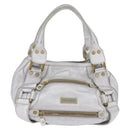 Jimmy Choo Hand Bag Leather Silver Gold Auth BA5980-2