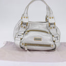 Jimmy Choo Hand Bag Leather Silver Gold Auth BA5980-22
