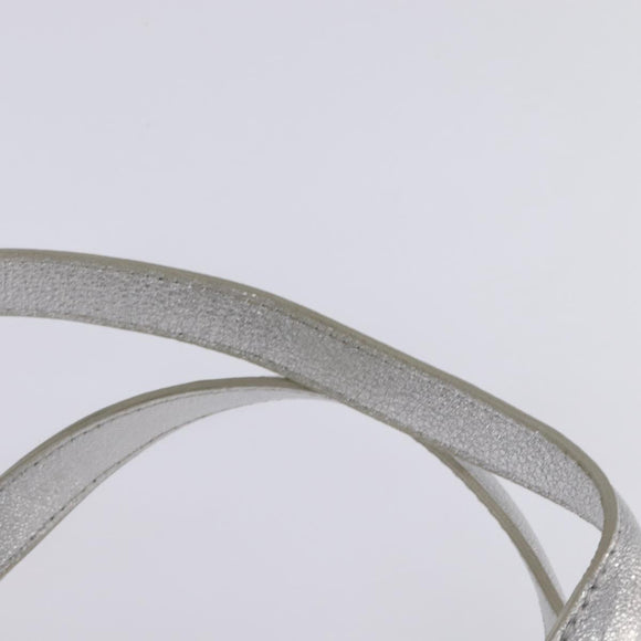 Jimmy Choo Hand Bag Leather Silver Gold Auth BA5980