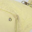 Christian Dior Canage Tote Bag Coated Canvas Yellow Silver Auth BA5981-10