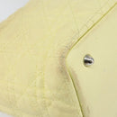 Christian Dior Canage Tote Bag Coated Canvas Yellow Silver Auth BA5981-11