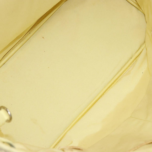 Christian Dior Canage Tote Bag Coated Canvas Yellow Silver Auth BA5981