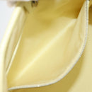 Christian Dior Canage Tote Bag Coated Canvas Yellow Silver Auth BA5981-19