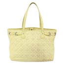 Christian Dior Canage Tote Bag Coated Canvas Yellow Silver Auth BA5981-3