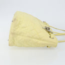 Christian Dior Canage Tote Bag Coated Canvas Yellow Silver Auth BA5981-4