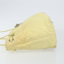 Christian Dior Canage Tote Bag Coated Canvas Yellow Silver Auth BA5981-5