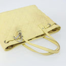Christian Dior Canage Tote Bag Coated Canvas Yellow Silver Auth BA5981-6