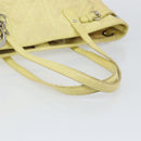 Christian Dior Canage Tote Bag Coated Canvas Yellow Silver Auth BA5981-7