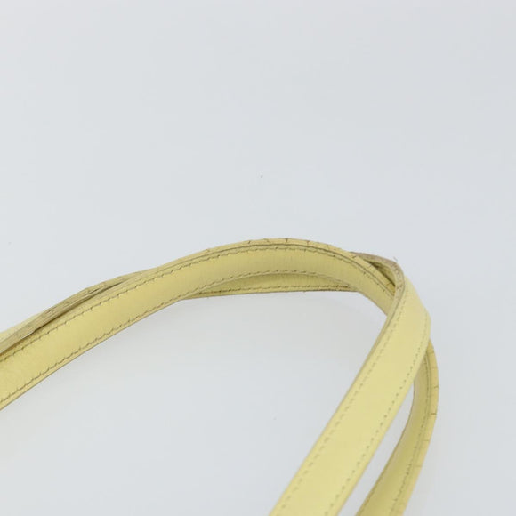 Christian Dior Canage Tote Bag Coated Canvas Yellow Silver Auth BA5981