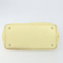 Christian Dior Canage Tote Bag Coated Canvas Yellow Silver Auth BA5981-9