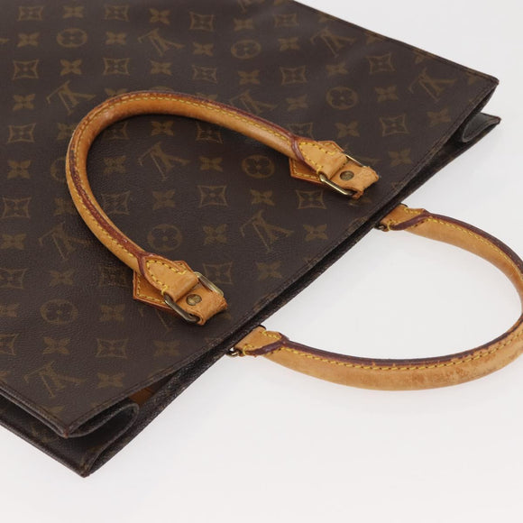 LOUIS VUITTON Monogram Sac Plat Hand Bag M51140 LV Auth BA5984