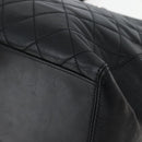 CHANEL Matelasse Tote Bag Leather Black Silver CC Auth BA5989-10