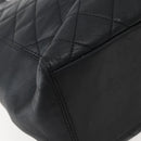 CHANEL Matelasse Tote Bag Leather Black Silver CC Auth BA5989-11