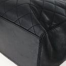 CHANEL Matelasse Tote Bag Leather Black Silver CC Auth BA5989-12