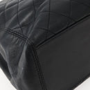 CHANEL Matelasse Tote Bag Leather Black Silver CC Auth BA5989-13