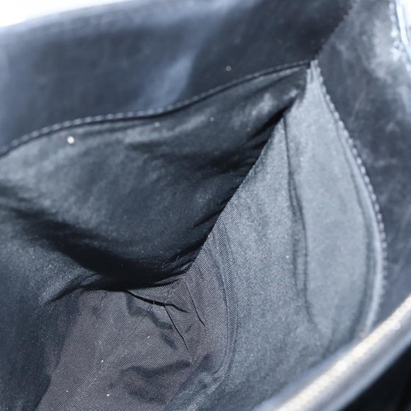 CHANEL Matelasse Tote Bag Leather Black Silver CC Auth BA5989