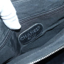 CHANEL Matelasse Tote Bag Leather Black Silver CC Auth BA5989-20