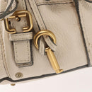 Chloe Paddington Shoulder Bag Leather Beige Gold Auth BA5990-19