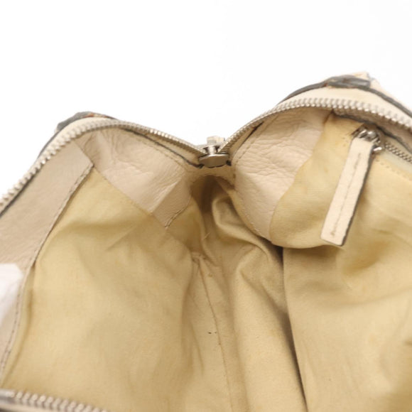 Chloe Paddington Shoulder Bag Leather Beige Gold Auth BA5990