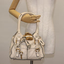 Chloe Paddington Shoulder Bag Leather Beige Gold Auth BA5990-24