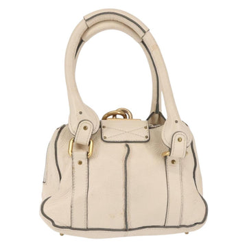 Chloe Paddington Shoulder Bag Leather Beige Gold Auth BA5990 - 0