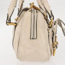 Chloe Paddington Shoulder Bag Leather Beige Gold Auth BA5990-5