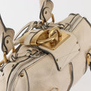 Chloe Paddington Shoulder Bag Leather Beige Gold Auth BA5990-7