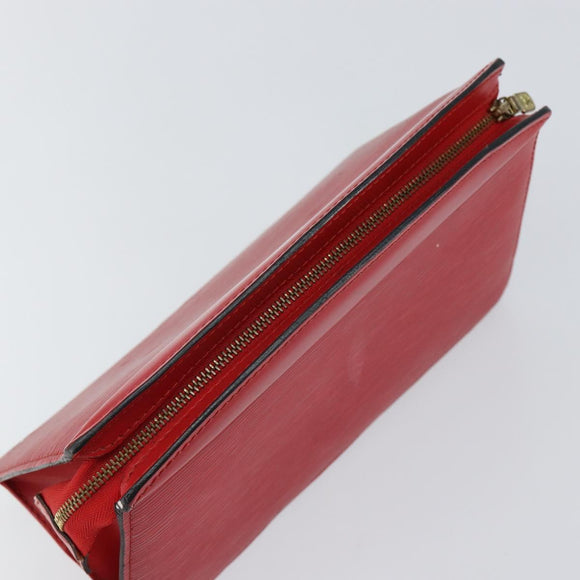 LOUIS VUITTON Epi Trousse Crete Clutch Bag Red M48407 LV Auth BA5996