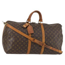 LOUIS VUITTON Monogram Keepall Bandouliere 55 Boston Bag M41414 LV Auth BA5999-1