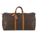 LOUIS VUITTON Monogram Keepall Bandouliere 55 Boston Bag M41414 LV Auth BA5999-2