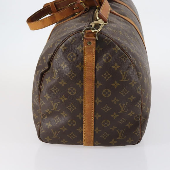 LOUIS VUITTON Monogram Keepall Bandouliere 55 Boston Bag M41414 LV Auth BA5999