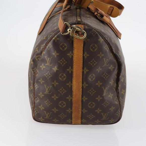 LOUIS VUITTON Monogram Keepall Bandouliere 55 Boston Bag M41414 LV Auth BA5999