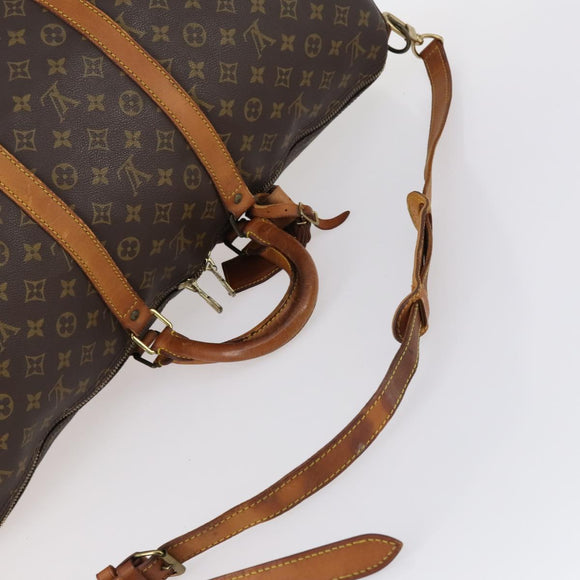 LOUIS VUITTON Monogram Keepall Bandouliere 55 Boston Bag M41414 LV Auth BA5999