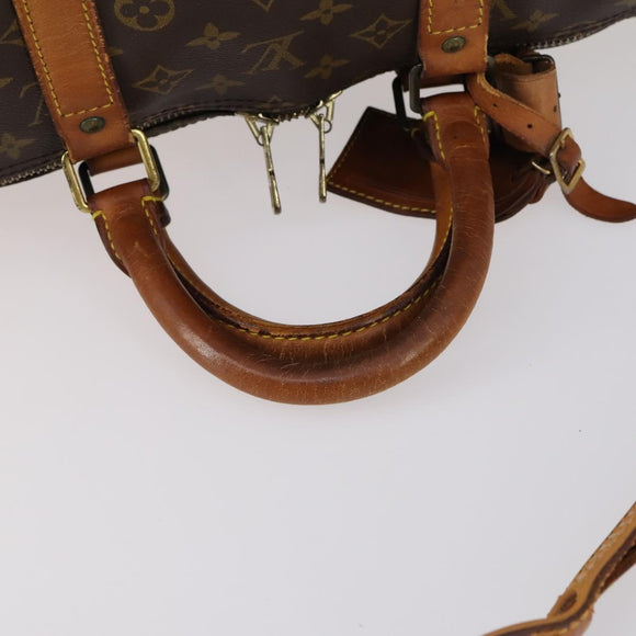 LOUIS VUITTON Monogram Keepall Bandouliere 55 Boston Bag M41414 LV Auth BA5999