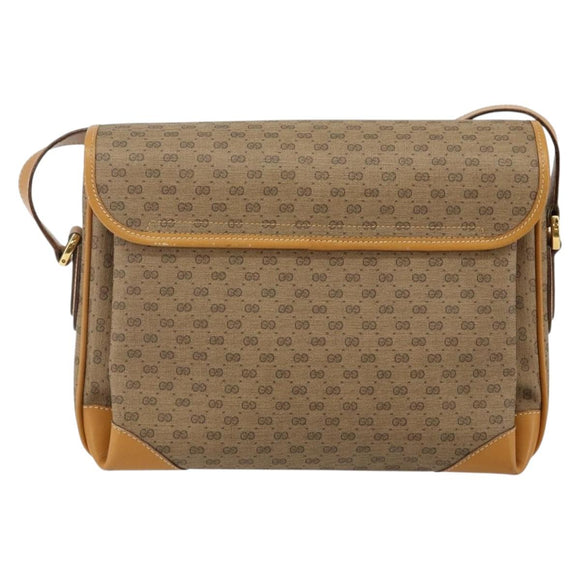 GUCCI Micro GG Supreme Shoulder Bag PVC Beige Gold 001 116 0924 Auth BA6004