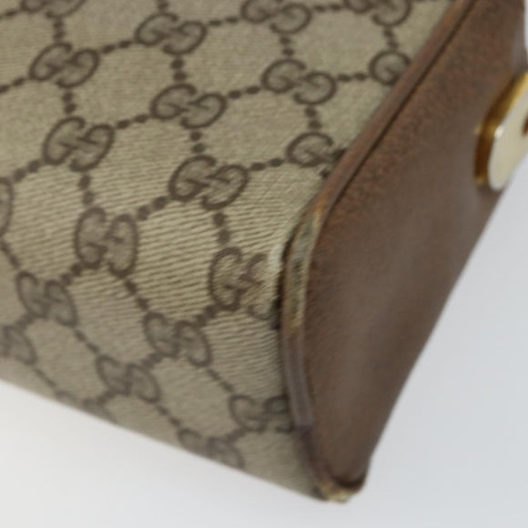 GUCCI GG Supreme Web Sherry Line Bag PVC Beige Gold 001 261 1086 Auth BA6005