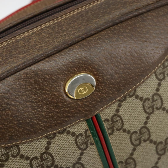 GUCCI GG Supreme Web Sherry Line Bag PVC Beige Gold 001 261 1086 Auth BA6005