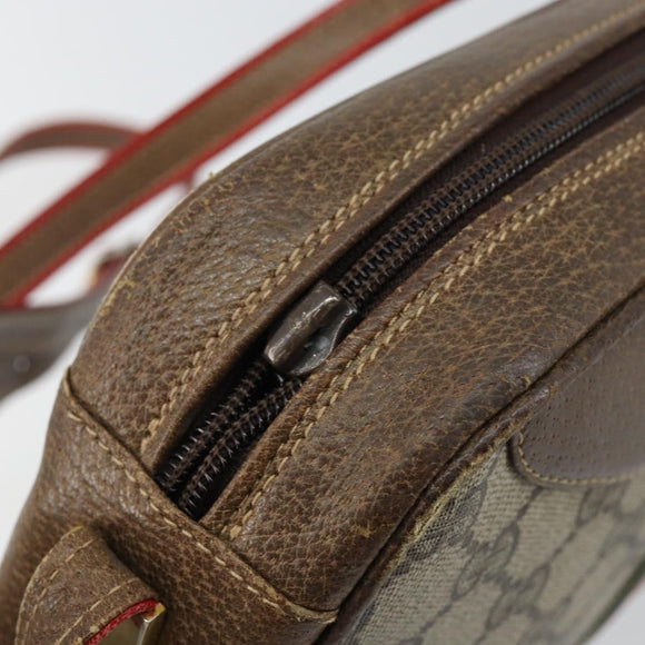 GUCCI GG Supreme Web Sherry Line Bag PVC Beige Gold 001 261 1086 Auth BA6005