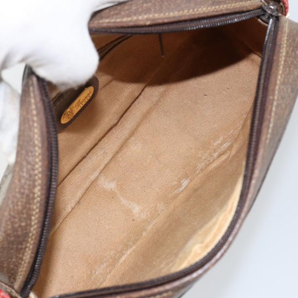 GUCCI GG Supreme Web Sherry Line Bag PVC Beige Gold 001 261 1086 Auth BA6005