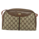 GUCCI GG Supreme Web Sherry Line Bag PVC Beige Gold 001 261 1086 Auth BA6005-2
