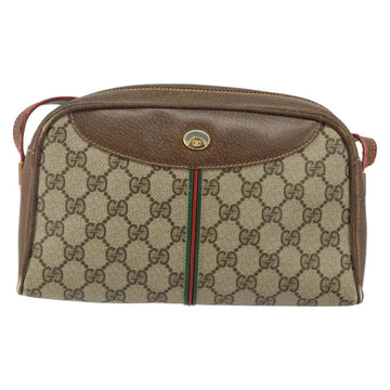 GUCCI GG Supreme Web Sherry Line Bag PVC Beige Gold 001 261 1086 Auth BA6005 - 0