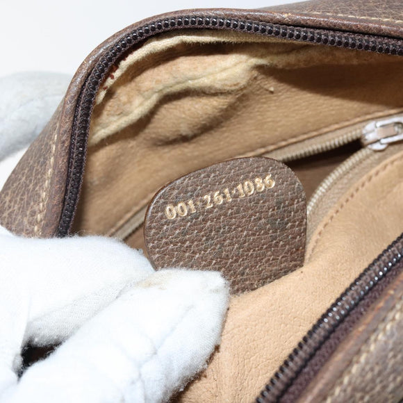 GUCCI GG Supreme Web Sherry Line Bag PVC Beige Gold 001 261 1086 Auth BA6005