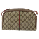 GUCCI GG Supreme Web Sherry Line Bag PVC Beige Gold 001 261 1086 Auth BA6005-3