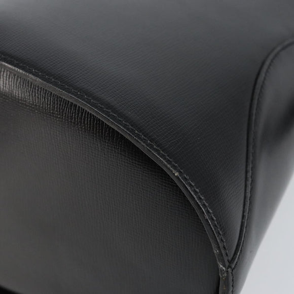 Christian Dior Hand Bag Leather Black Gold Auth BA6007