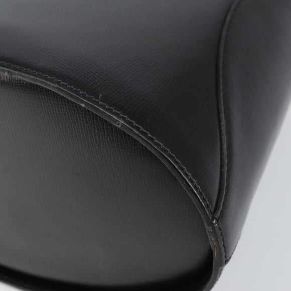 Christian Dior Hand Bag Leather Black Gold Auth BA6007