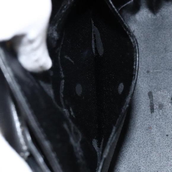 Christian Dior Hand Bag Leather Black Gold Auth BA6007