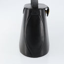 Christian Dior Hand Bag Leather Black Gold Auth BA6007-4