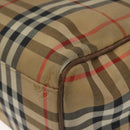 Burberrys Nova Check Tote Bag Canvas Beige Gold Auth BA601-12